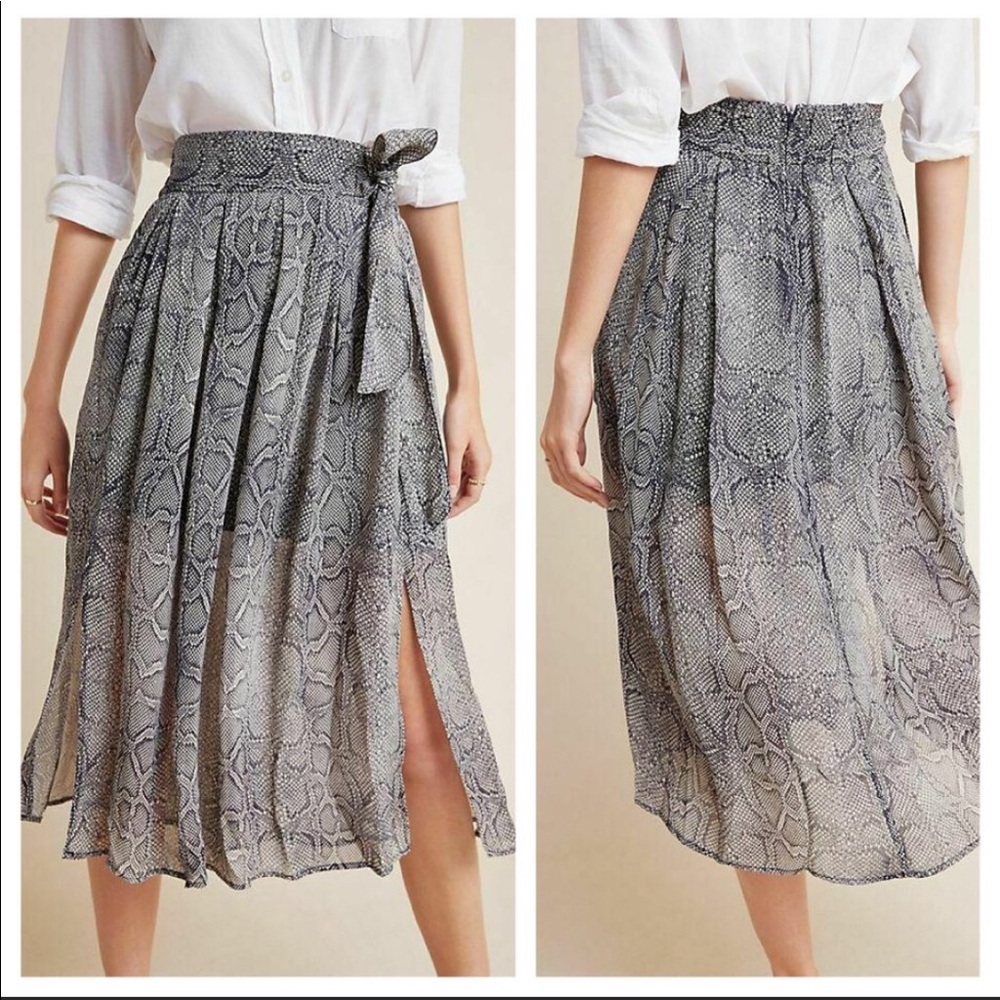 Maeve by Anthropologie Python Pleated Skirt